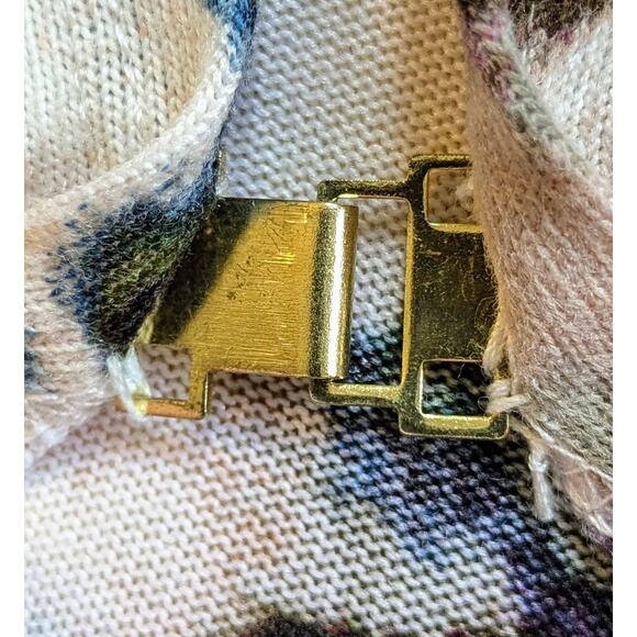 Nina Leonard Duster Cardigan XL Black Cream Bold Floral Print Open Front Pockets - Picture 8 of 11